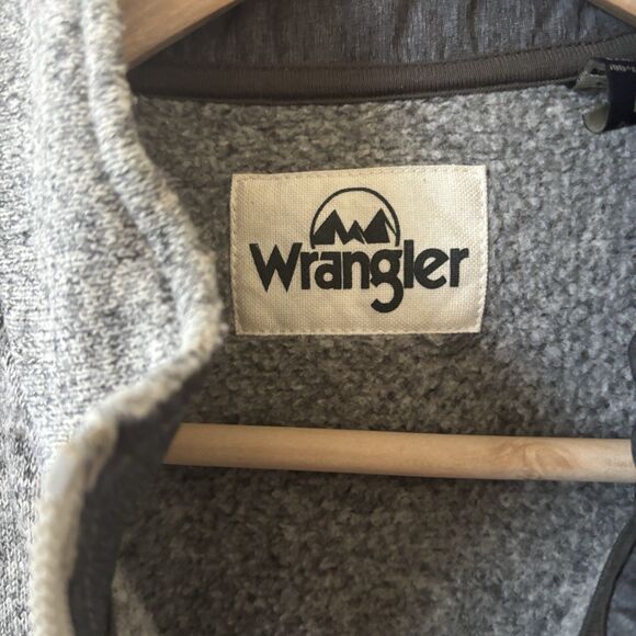 Wrangler Mens Vest Size Med Grey Fleece Workwear Western Cowboy Outdoors Classic - Picture 9 of 13